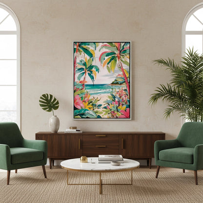 Vibrant Tropical Palm Tree - Canvas
