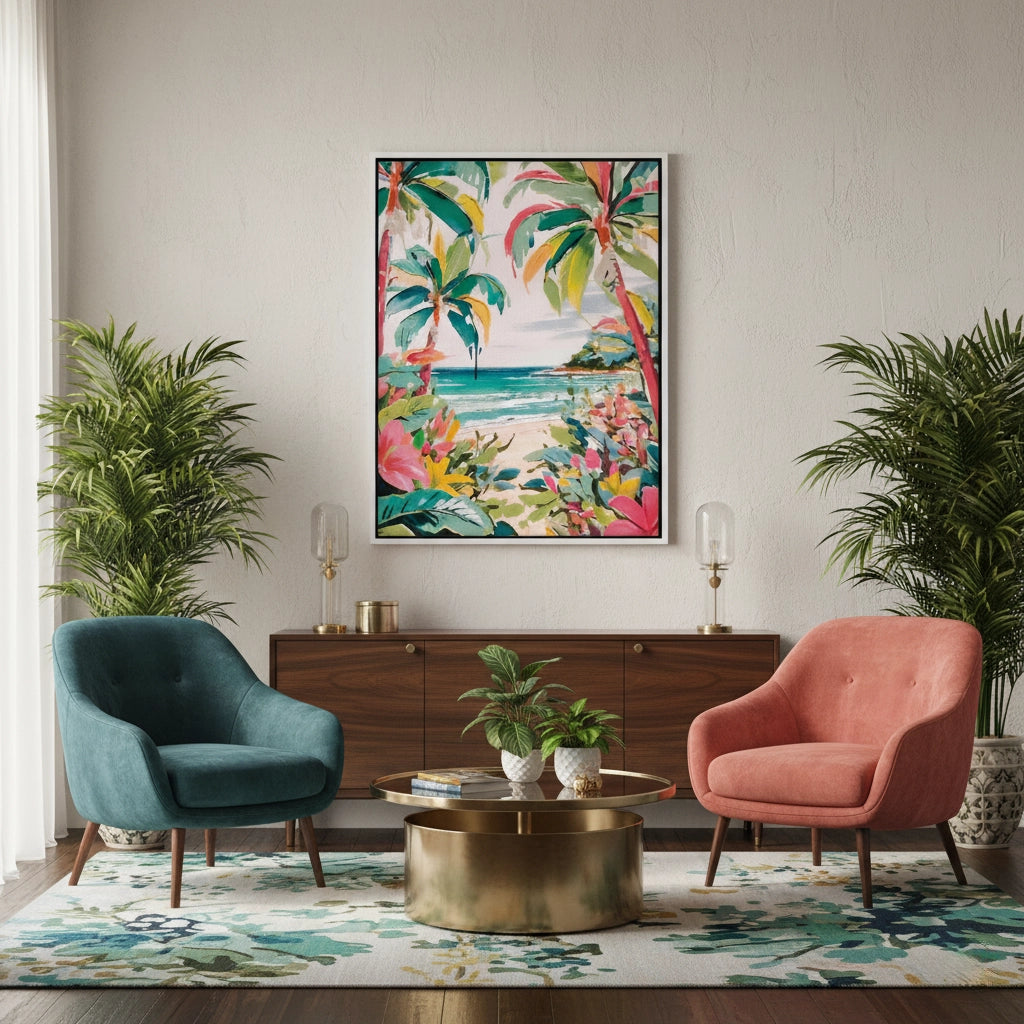 2Vibrant Tropical Palm Tree - Canvas