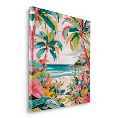 Vibrant Tropical Palm Tree - Canvas