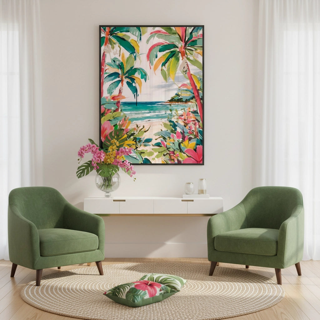 2Vibrant Tropical Palm Tree - Fine Art