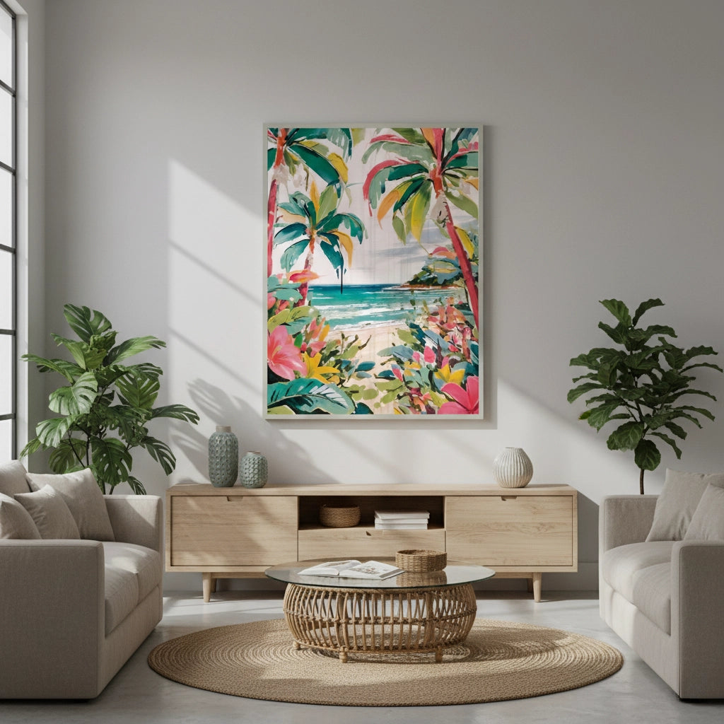 2Vibrant Tropical Palm Tree - Fine Art