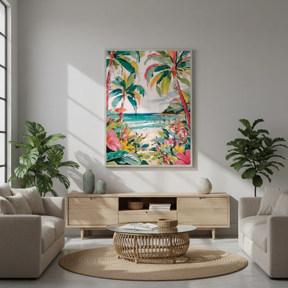 Vibrant Tropical Palm Tree - Fine Art