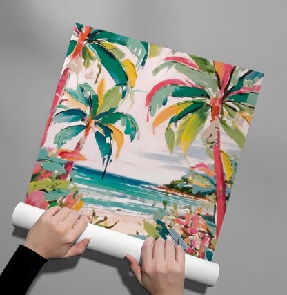 Vibrant Tropical Palm Tree - Poster