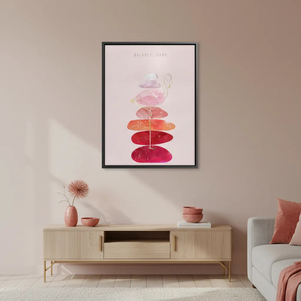 Watercolor Flamingo - Canvas - Jasmineart.ae