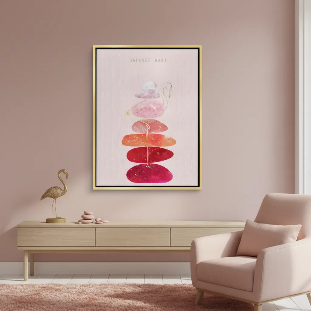Watercolor Flamingo - Canvas - Jasmineart.ae
