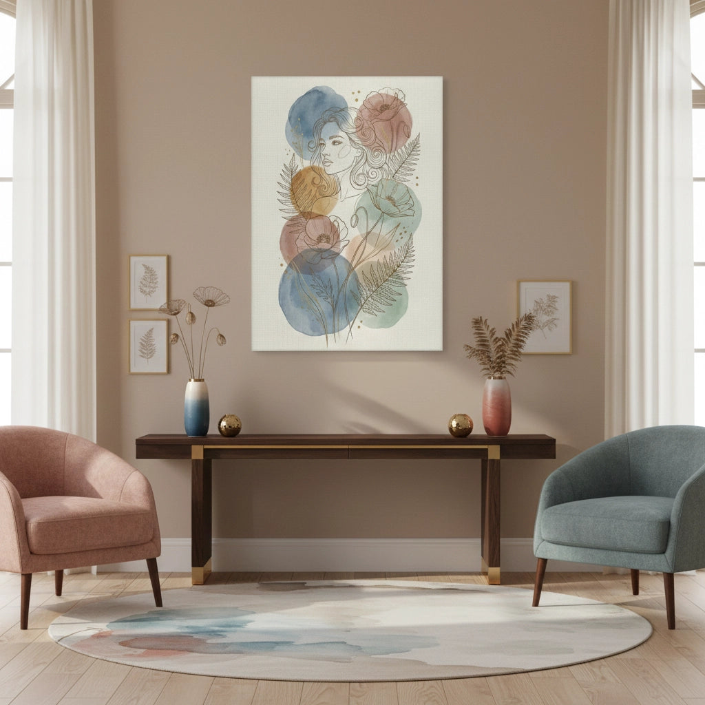 Watercolor Flowers - Canvas