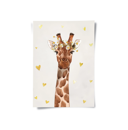 Watercolor Giraffe - Poster
