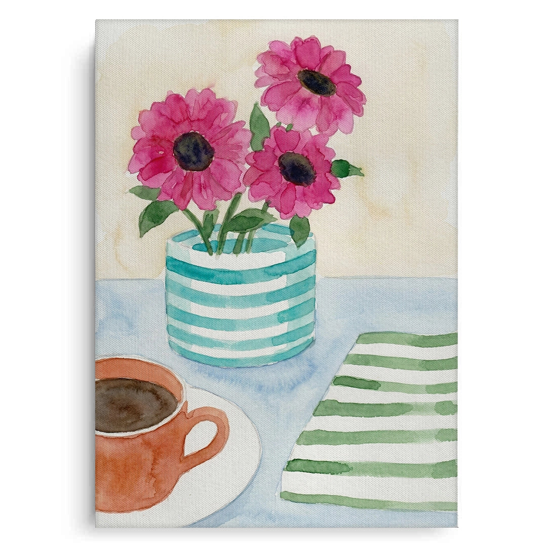 2Watercolor Pink Gerbera - Canvas