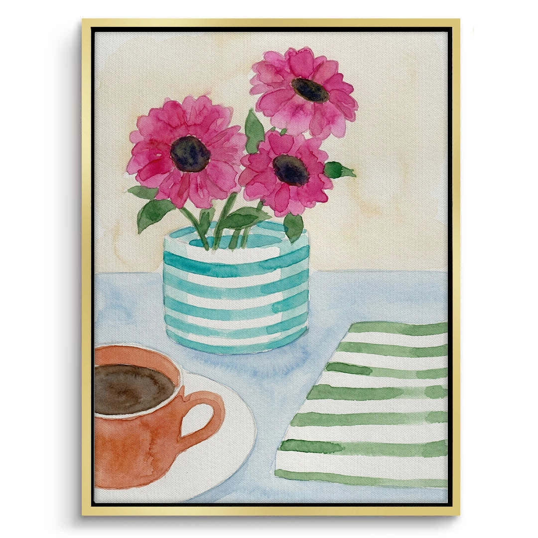 2Watercolor Pink Gerbera - Canvas