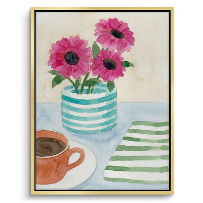 Watercolor Pink Gerbera - Canvas