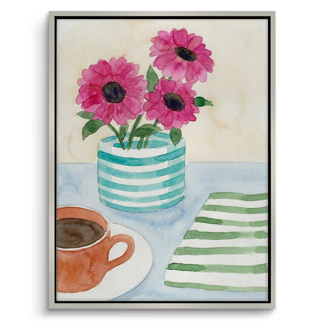 2Watercolor Pink Gerbera - Canvas