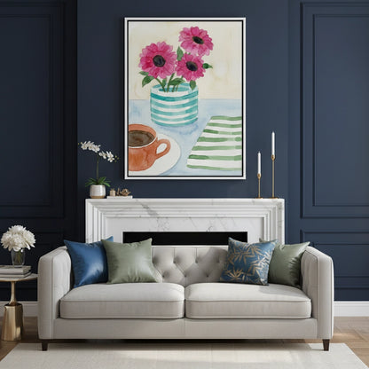 Watercolor Pink Gerbera - Canvas