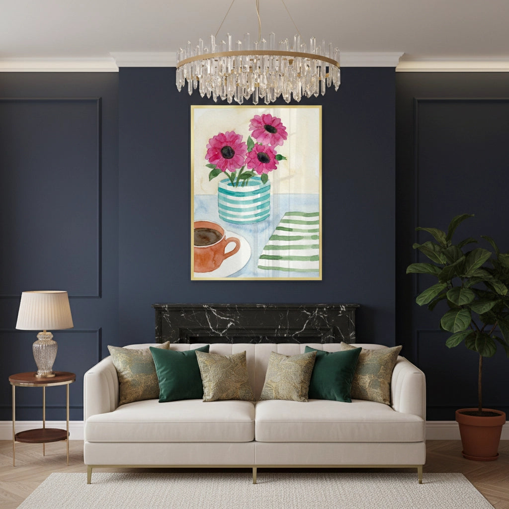 Watercolor Pink Gerbera - Fine Art