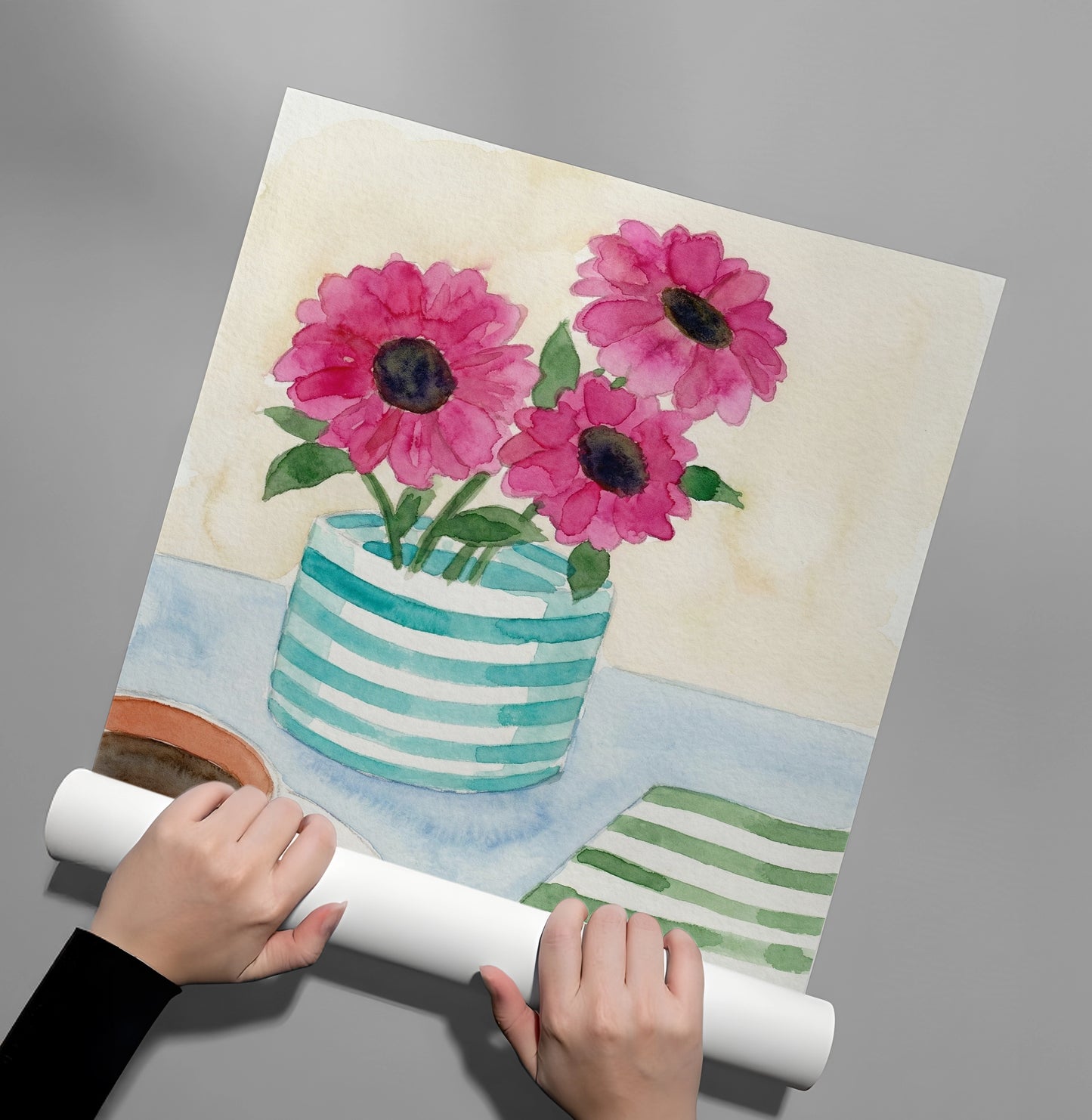 2Watercolor Pink Gerbera - Poster