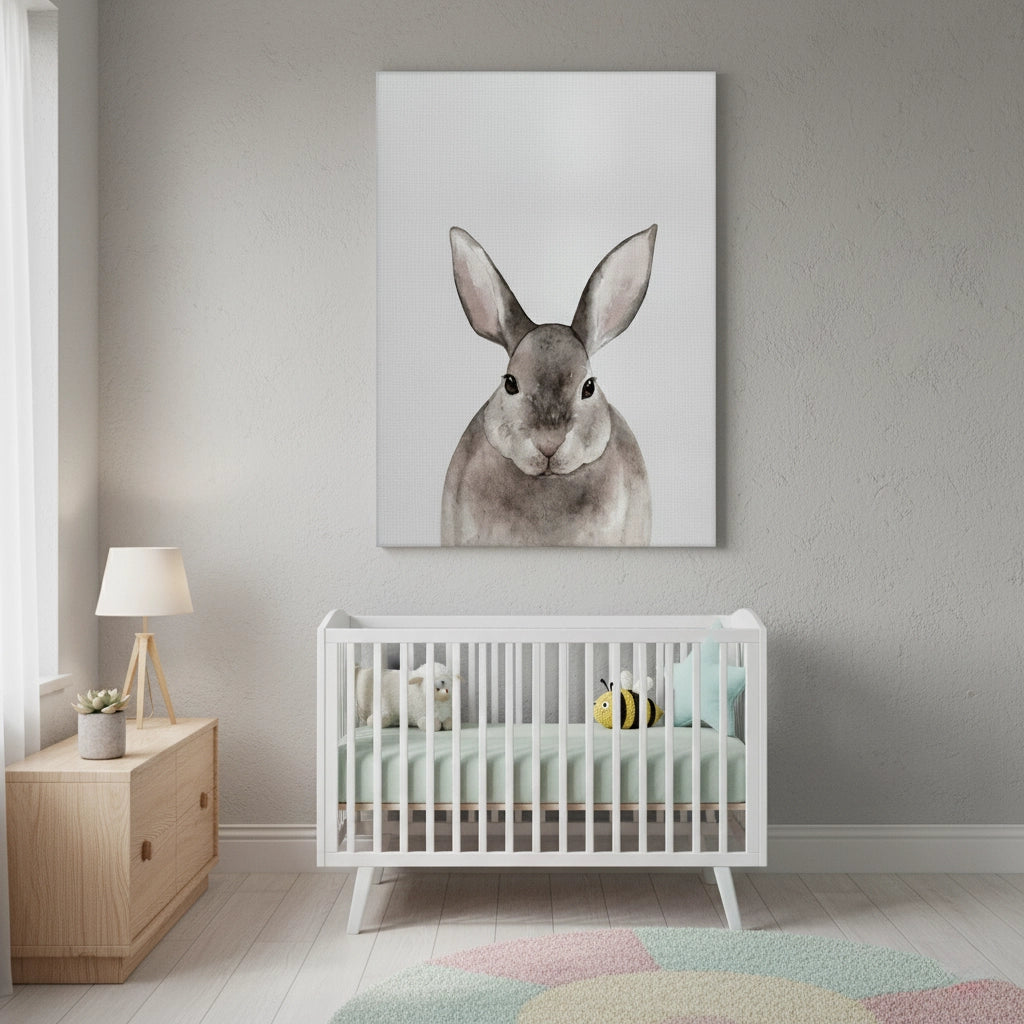 Watercolor Rabbit - Canvas - Jasmineart.ae