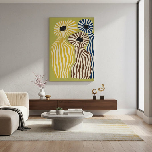 Wavy Botanical Silhouettes - Canvas