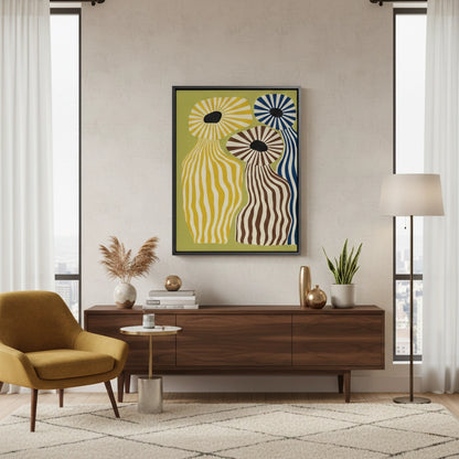 Wavy Botanical Silhouettes - Canvas