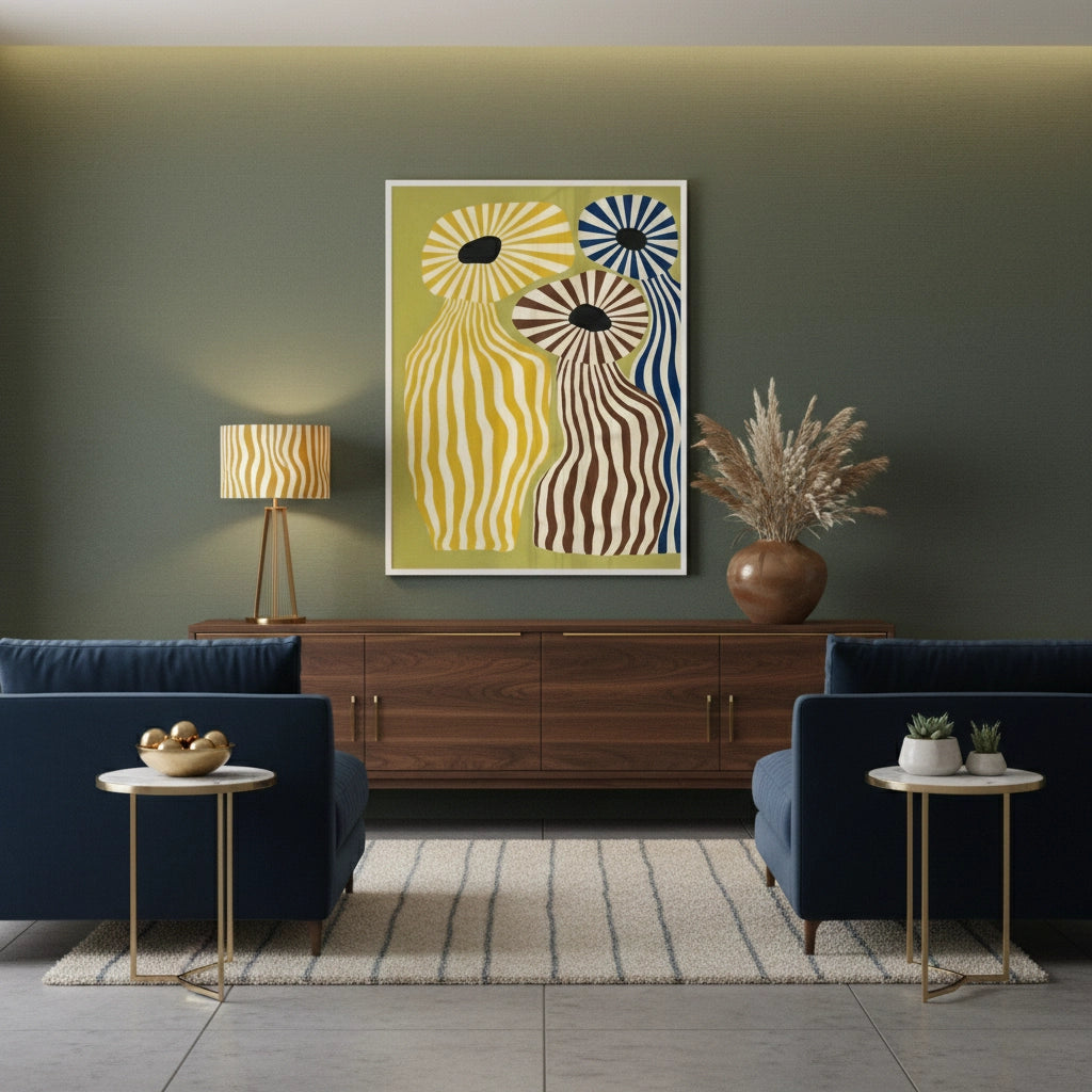 Wavy Botanical Silhouettes - Fine Art