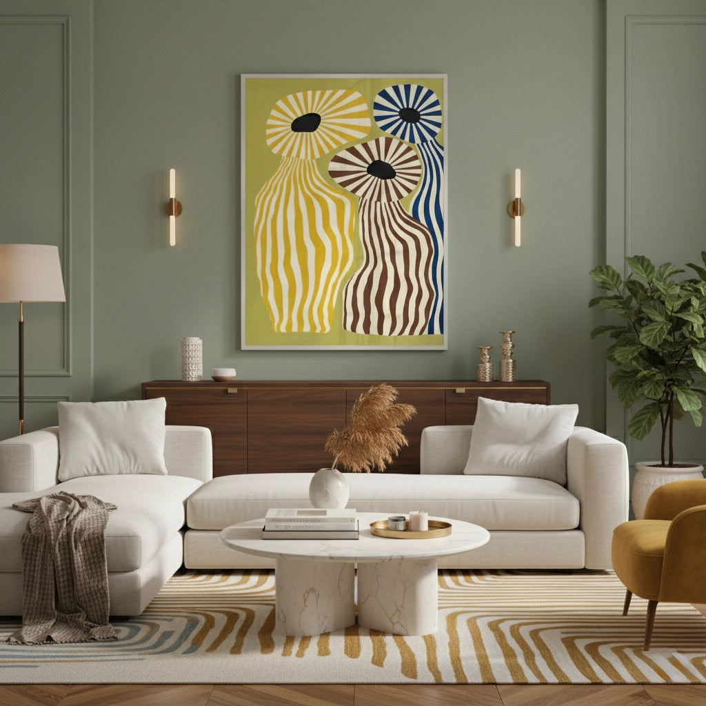 Wavy Botanical Silhouettes - Fine Art