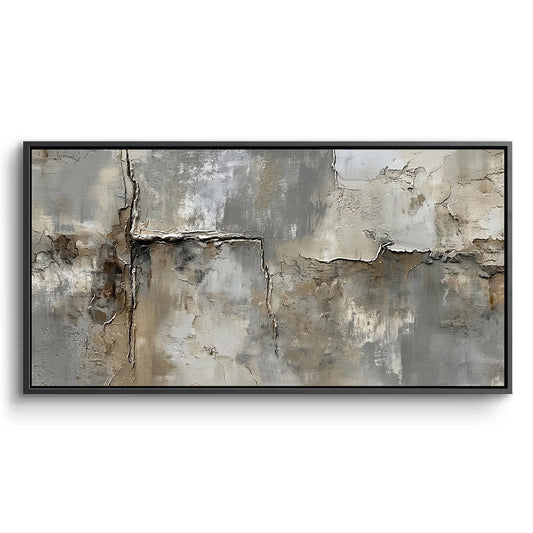 Weathered Path abstract wall art with textured earthy tones and minimalist design, perfect for modern UAE interiors