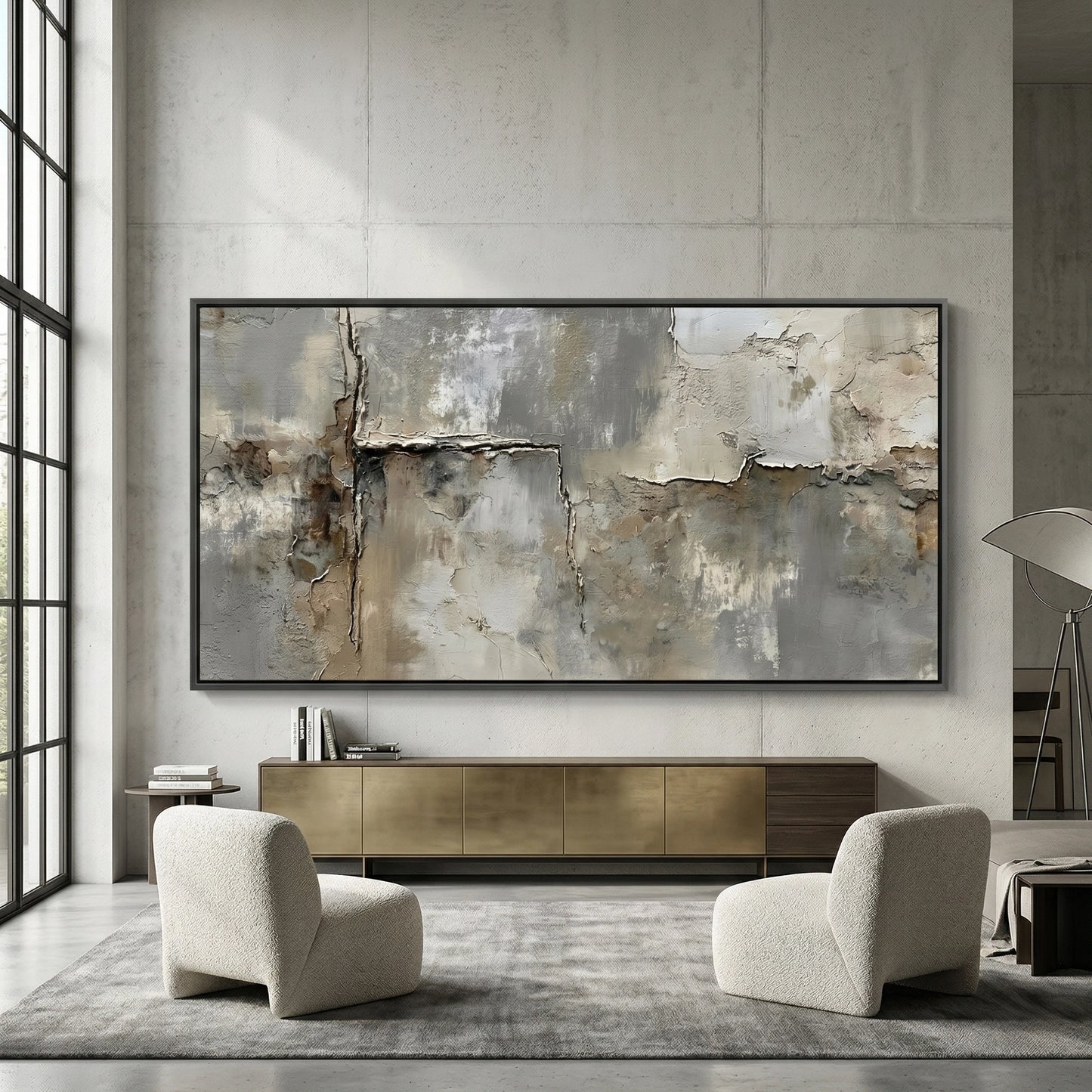 2Textured Weathered Path art print in earthy tones, enhancing elegant and serene UAE interior styling