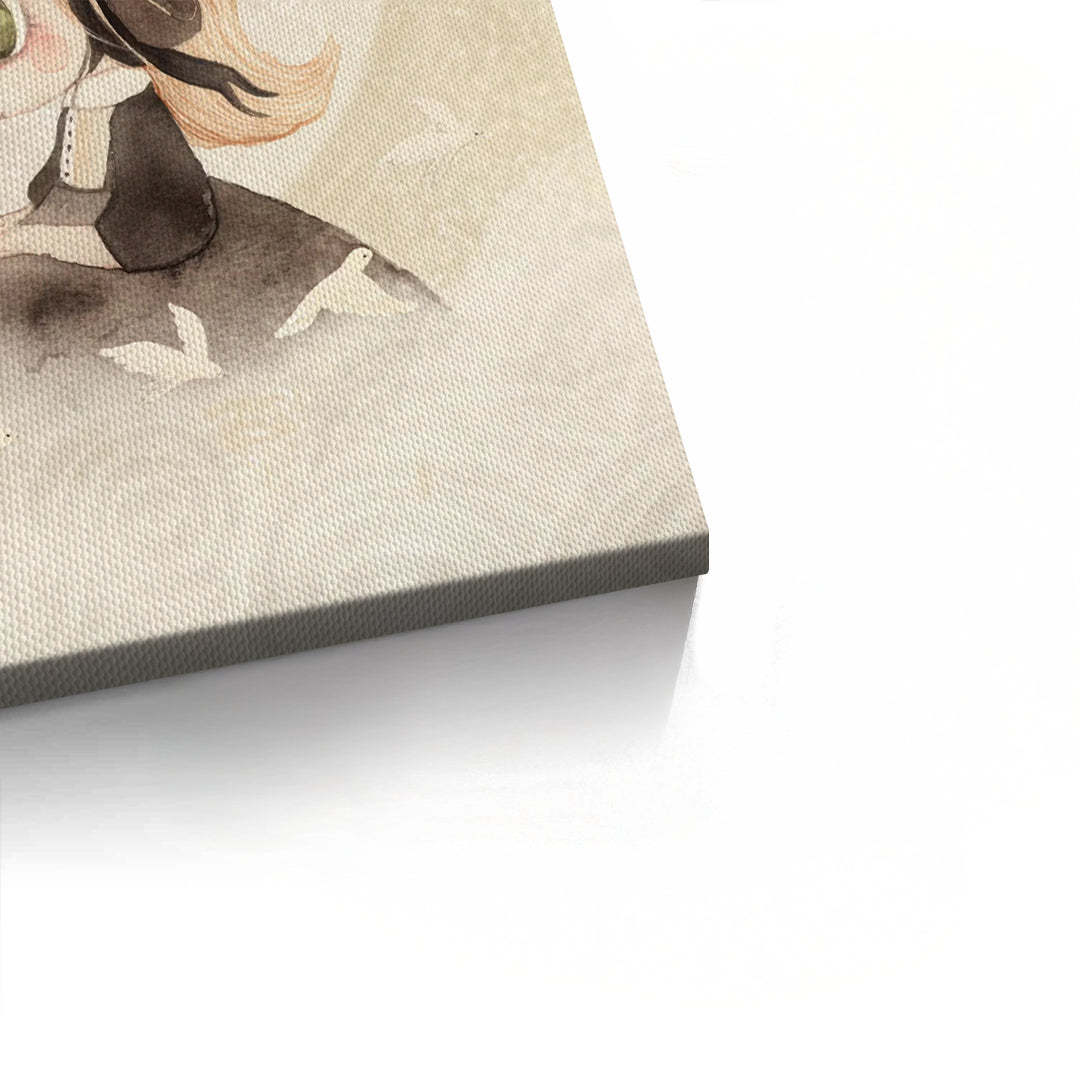 2Whimsical Bunny Girl - Canvas