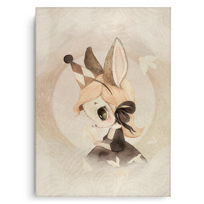 Whimsical Bunny Girl - Canvas