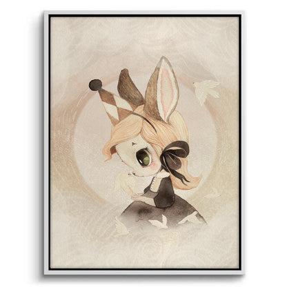 Whimsical Bunny Girl - Canvas