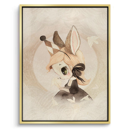 Whimsical Bunny Girl - Canvas