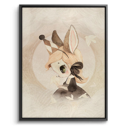 Whimsical Bunny Girl - Canvas