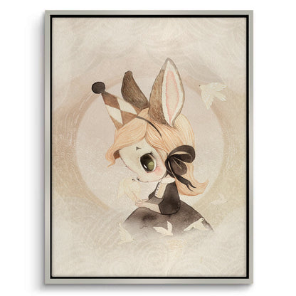 Whimsical Bunny Girl - Canvas