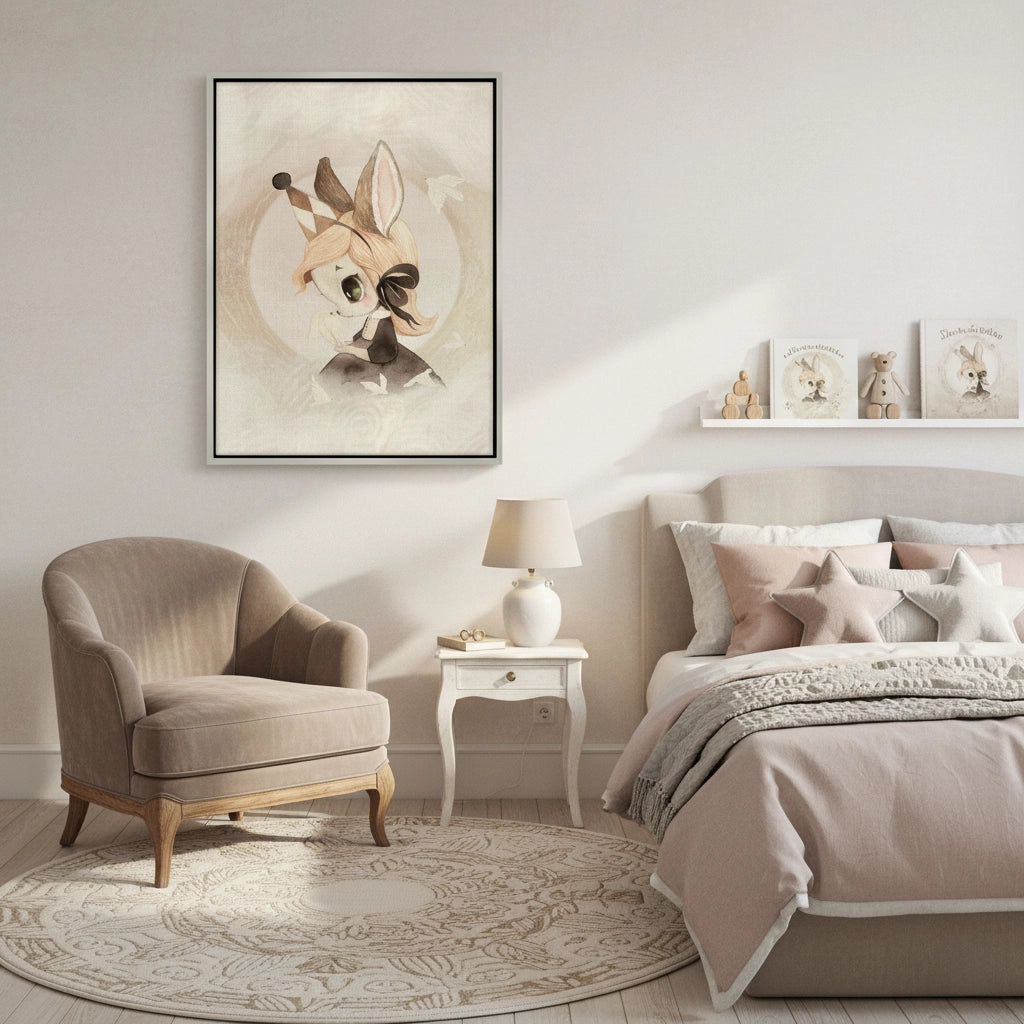 2Whimsical Bunny Girl - Canvas
