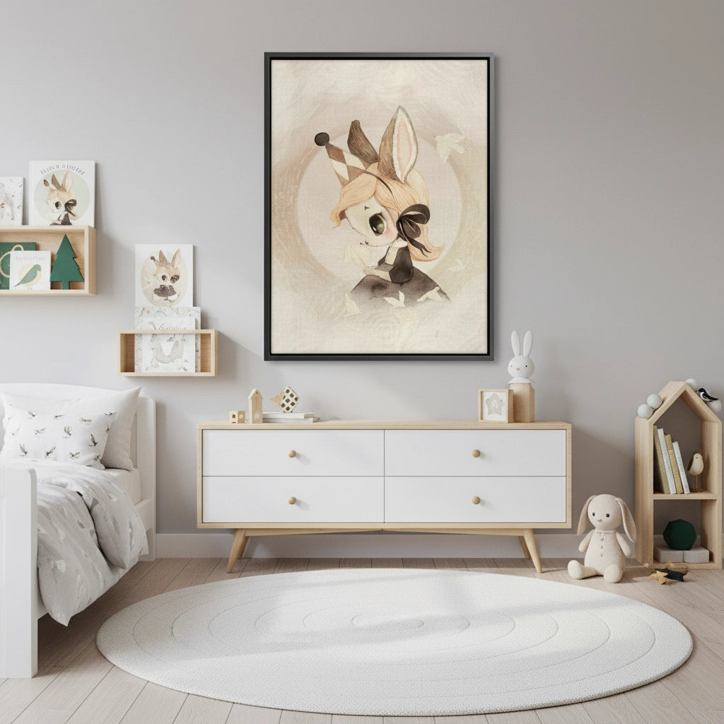 2Whimsical Bunny Girl - Canvas