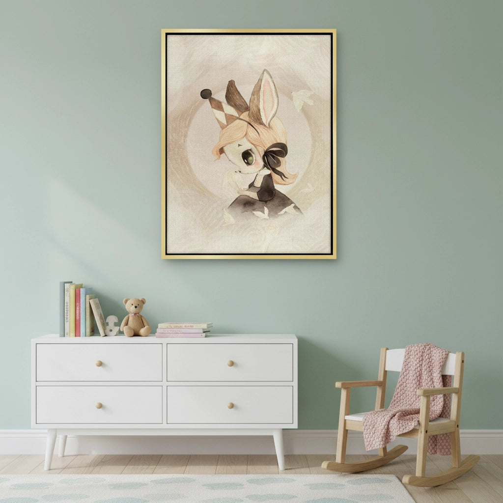 2Whimsical Bunny Girl - Canvas