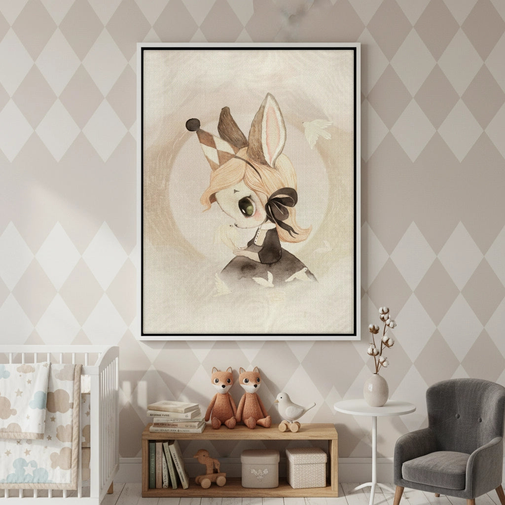 2Whimsical Bunny Girl - Canvas