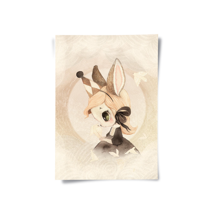 Whimsical Bunny Girl - Poster