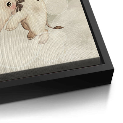 Whimsical Elephant and Bunny - Canvas