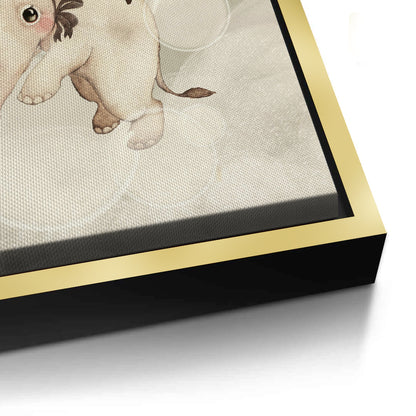 Whimsical Elephant and Bunny - Canvas