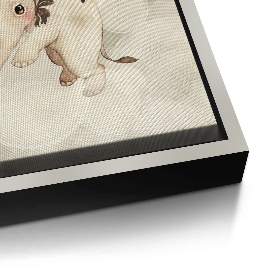 2Whimsical Elephant and Bunny - Canvas