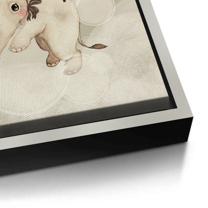 Whimsical Elephant and Bunny - Canvas