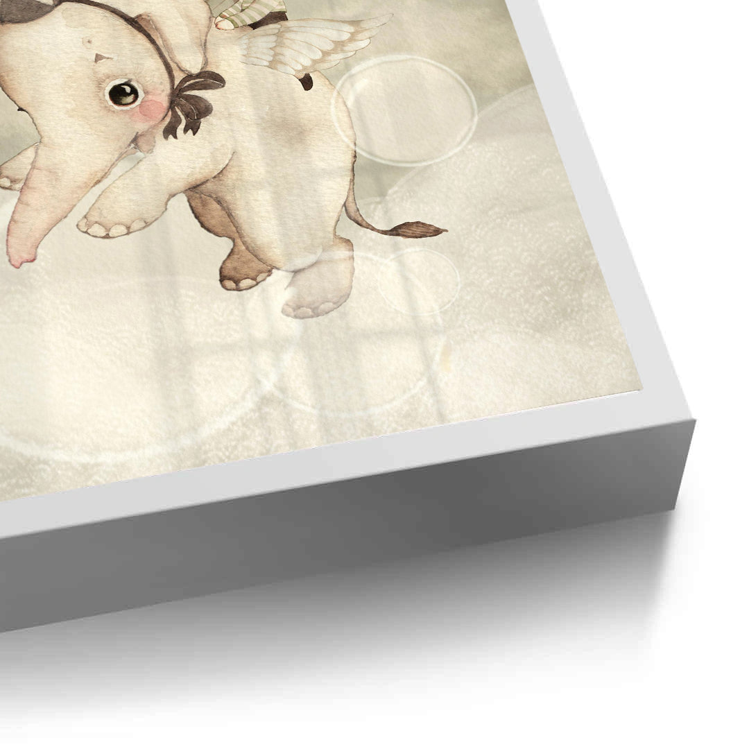 2Whimsical Elephant and Bunny - Fine Art