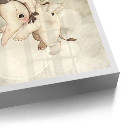 Whimsical Elephant and Bunny - Fine Art