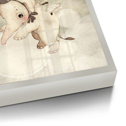 Whimsical Elephant and Bunny - Fine Art