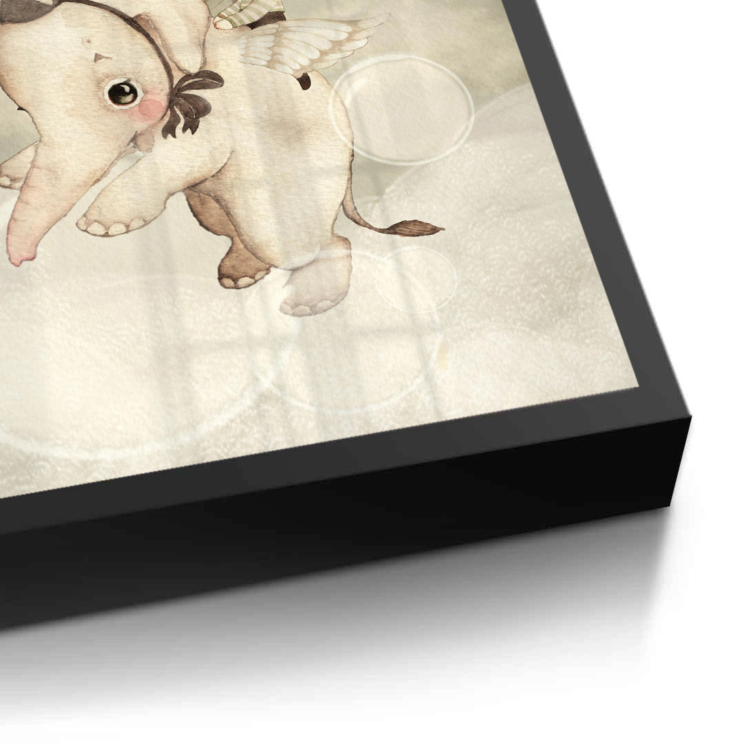 2Whimsical Elephant and Bunny - Fine Art