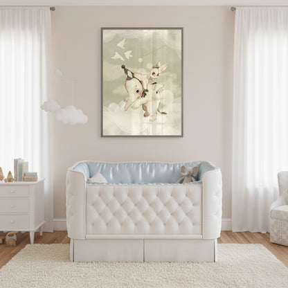 Whimsical Elephant and Bunny - Fine Art