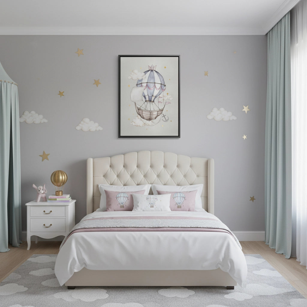 2Whimsical Royal Hot Air Balloon - Canvas