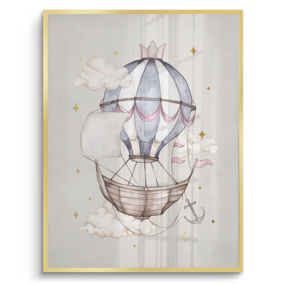 2Whimsical Royal Hot Air Balloon - Fine Art