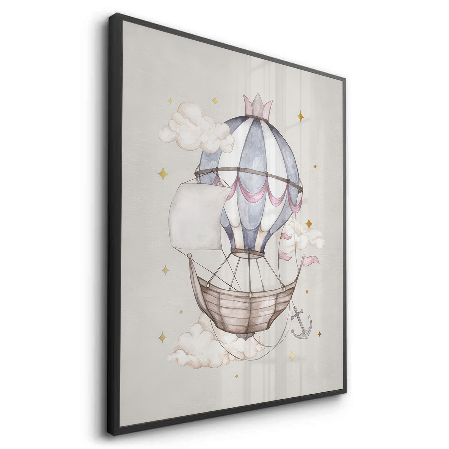 2Whimsical Royal Hot Air Balloon - Fine Art