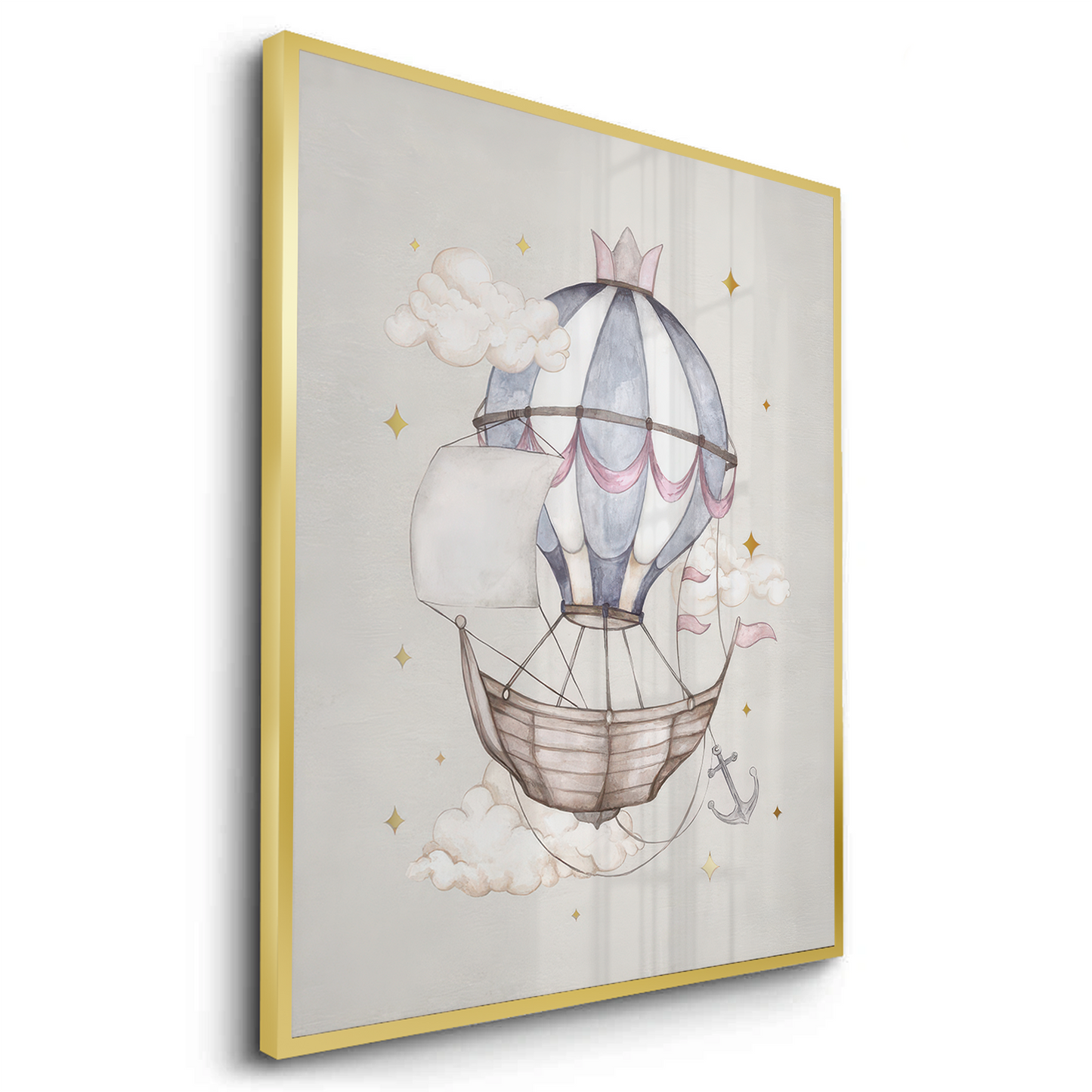 2Whimsical Royal Hot Air Balloon - Fine Art