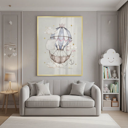 Whimsical Royal Hot Air Balloon - Fine Art